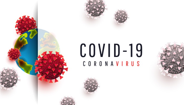 Texto relativo à Covid-19. Bactérias do vírus e planeta Terra